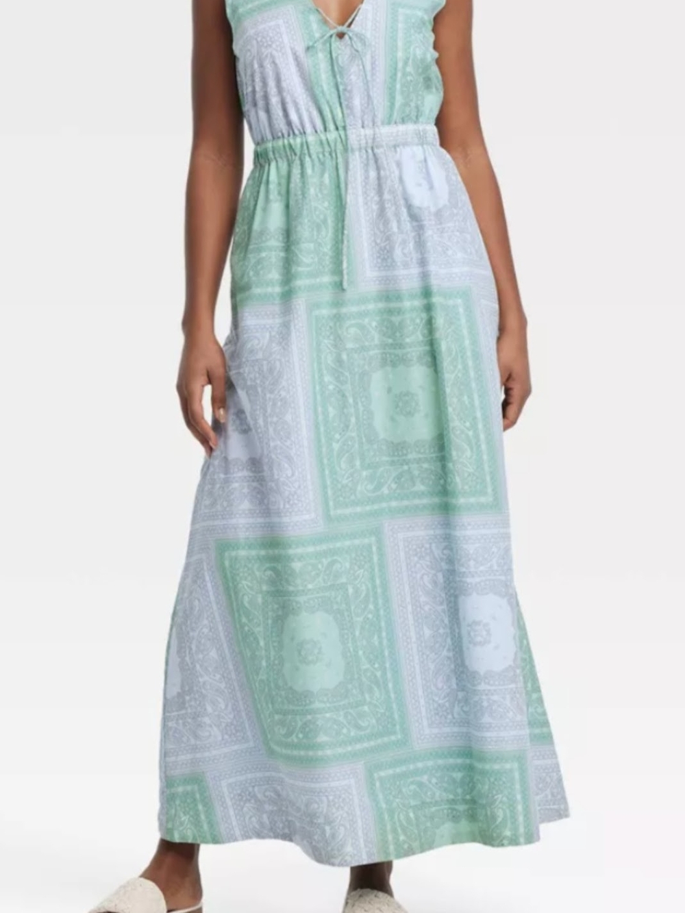 Target Mint and White Bandana-Print Maxi Skirt